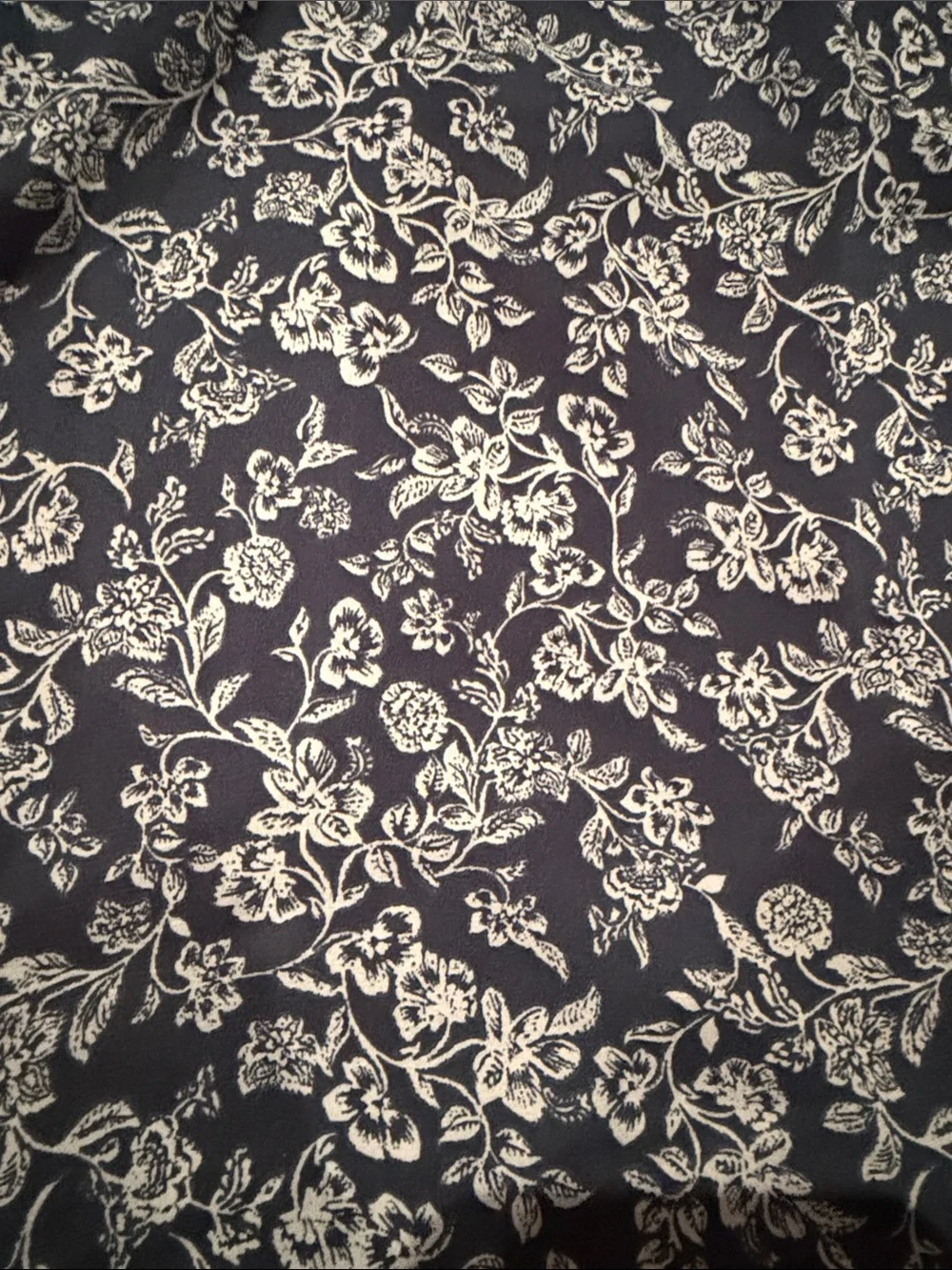 LOFT Navy Floral V-Neck Short Sleeve Blouse